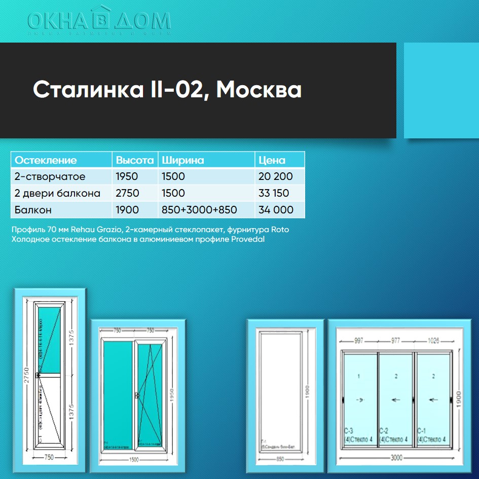 Пластиковые окна в сталинку: цена и размеры по сериям домов