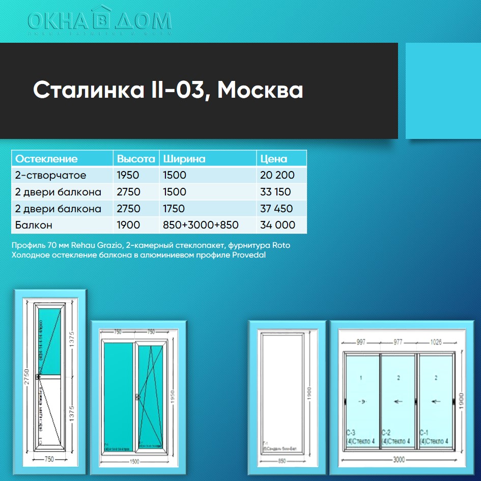 Пластиковые окна в сталинку: цена и размеры по сериям домов