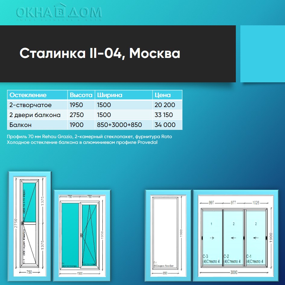 Пластиковые окна в сталинку: цена и размеры по сериям домов